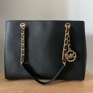 Michael Kors Large Handbag Black and Gold